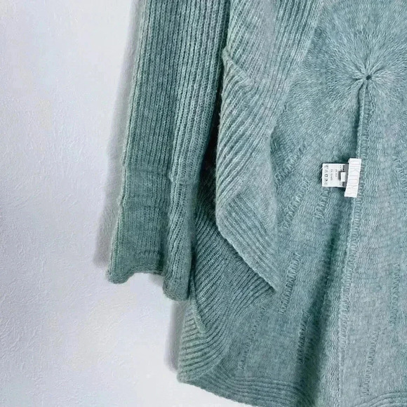 Anthropologie Dikton's Wool Light Blue Swirl Knit Cardigan Women's Size M - Picture 3 of 8